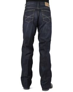 Stetson Men's 1312 Relaxed Fit Bootcut Jeans With Flag Detail - Big & Tall