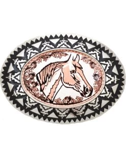 Western Express Men's Copper Horsehead With Filigree Belt Buckle