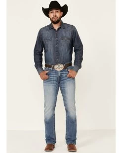 Cinch Men's Ian Medium Stonewash Performance Slim Bootcut Jeans