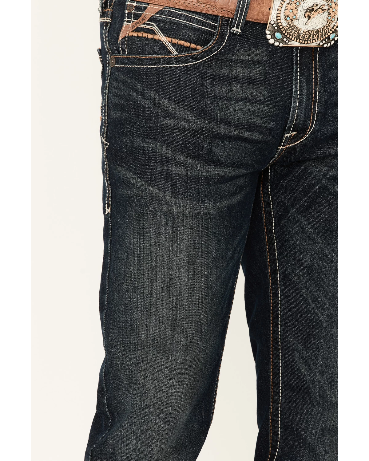 Ariat Men's M4 Cobalt Dark Wash Stretch Relaxed Straight Jeans - Image 2