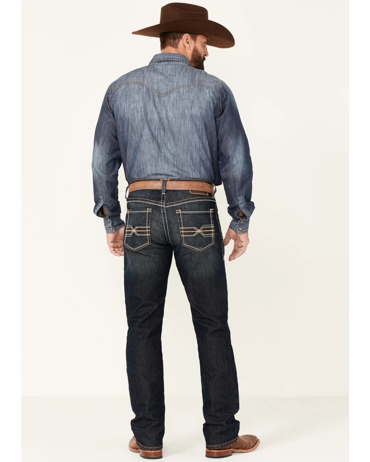 Ariat Men's M4 Cobalt Dark Wash Stretch Relaxed Straight Jeans - Image 3