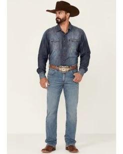 Wrangler Retro Premium Men's Eagleton Light Wash Stretch Slim Bootcut Jeans