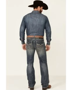 Rock & Roll Denim Men's Pistol Dark Vintage Wash Regular Straight Jeans