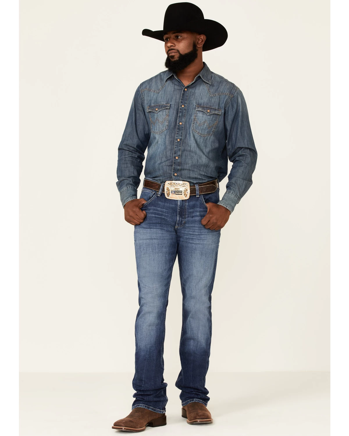 Wrangler 20X Men's Cynn Dark Wash Vintage Stretch Slim Bootcut Jeans