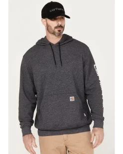 Carhartt Men's FR Force Midweight Sleeve Logo Hooded Work Sweatshirt