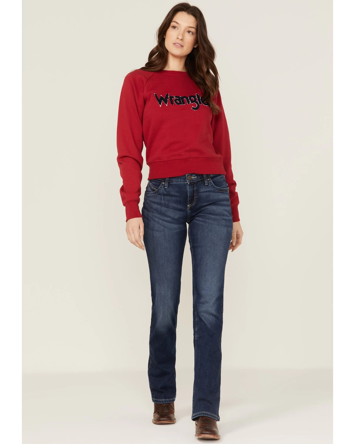 Wrangler Women's Chenille Logo Cropped Sweatshirt - Image 2