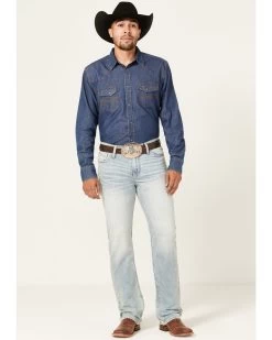 Cinch Men's Ian Light Stonewash Performance Stretch Slim Bootcut Jeans