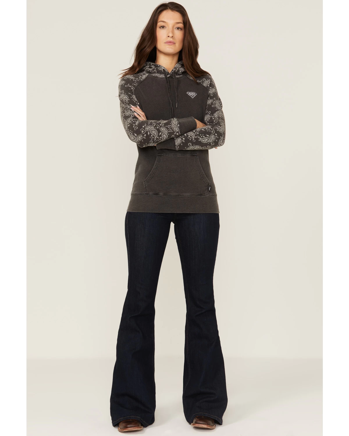 Hooey Women's Rope Like A Girl Bandana Print Pullover Hoodie Sweatshirt - Image 2