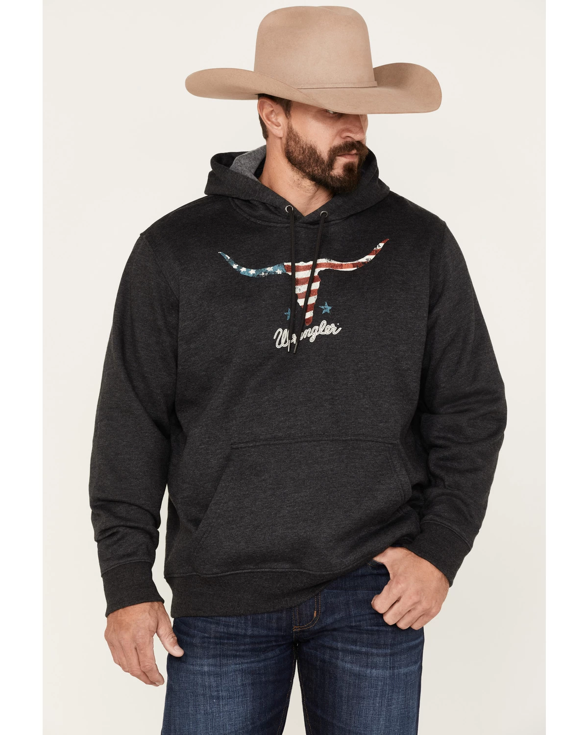 Wrangler Men's Longhorn Graphic Hooded Sweatshirt