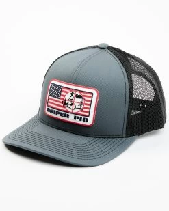 Oil Field Hats Men's Sniper Pig America Flag Rubber Patch Mesh Back Ball Cap