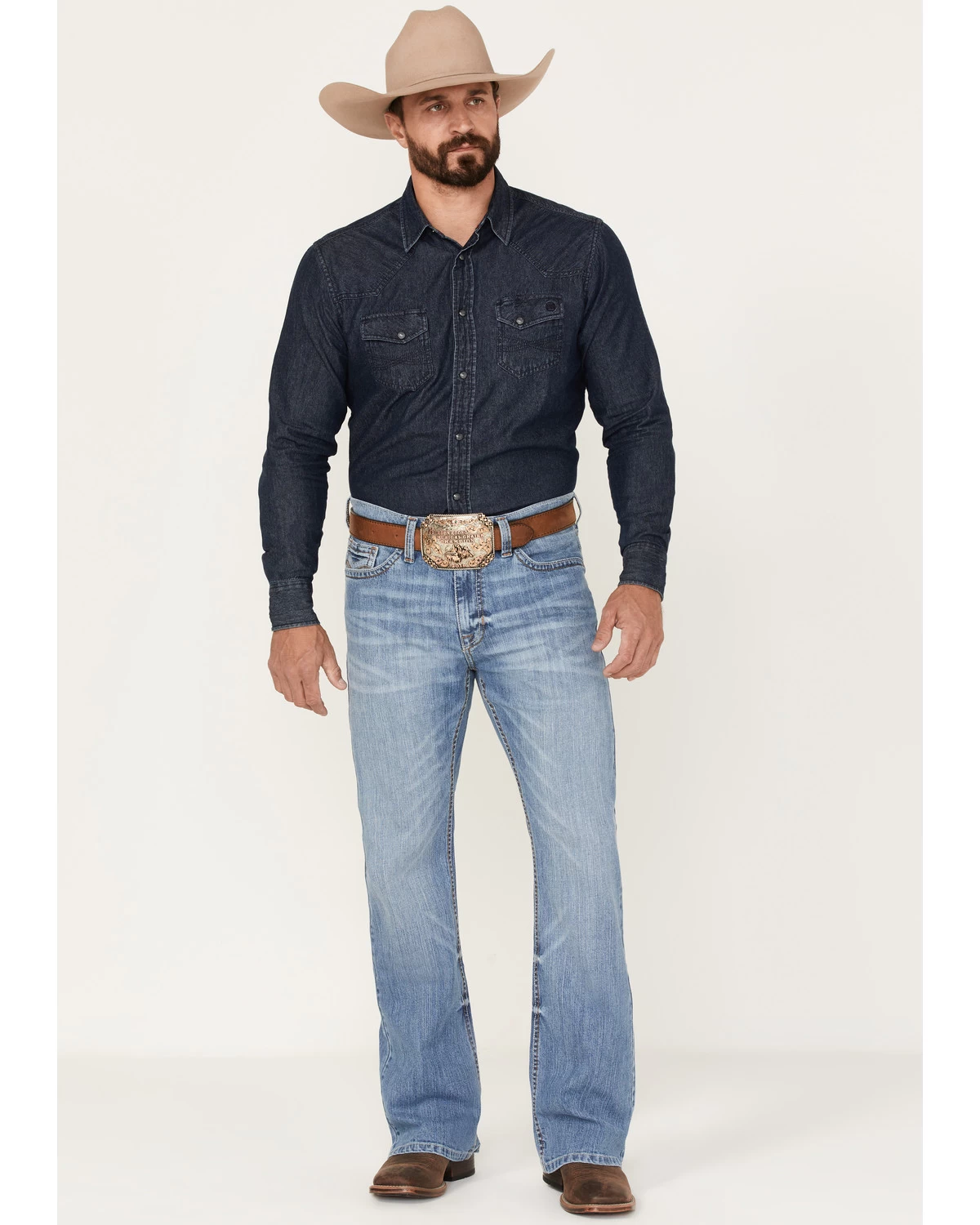 Cody James Men's Dash Light Wash Relaxed Stretch Bootcut Jeans