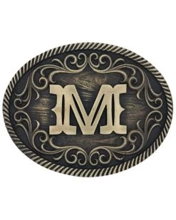 Montana Silversmiths Filigree Initial M Belt Buckle