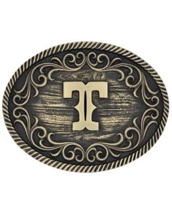 Montana Silversmiths Filigree Initial T Belt Buckle
