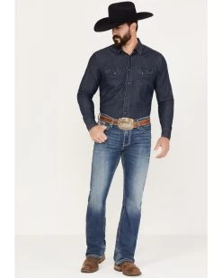 Cinch Men's Ian Medium Stonewash Slim Boot Performance Stretch Denim